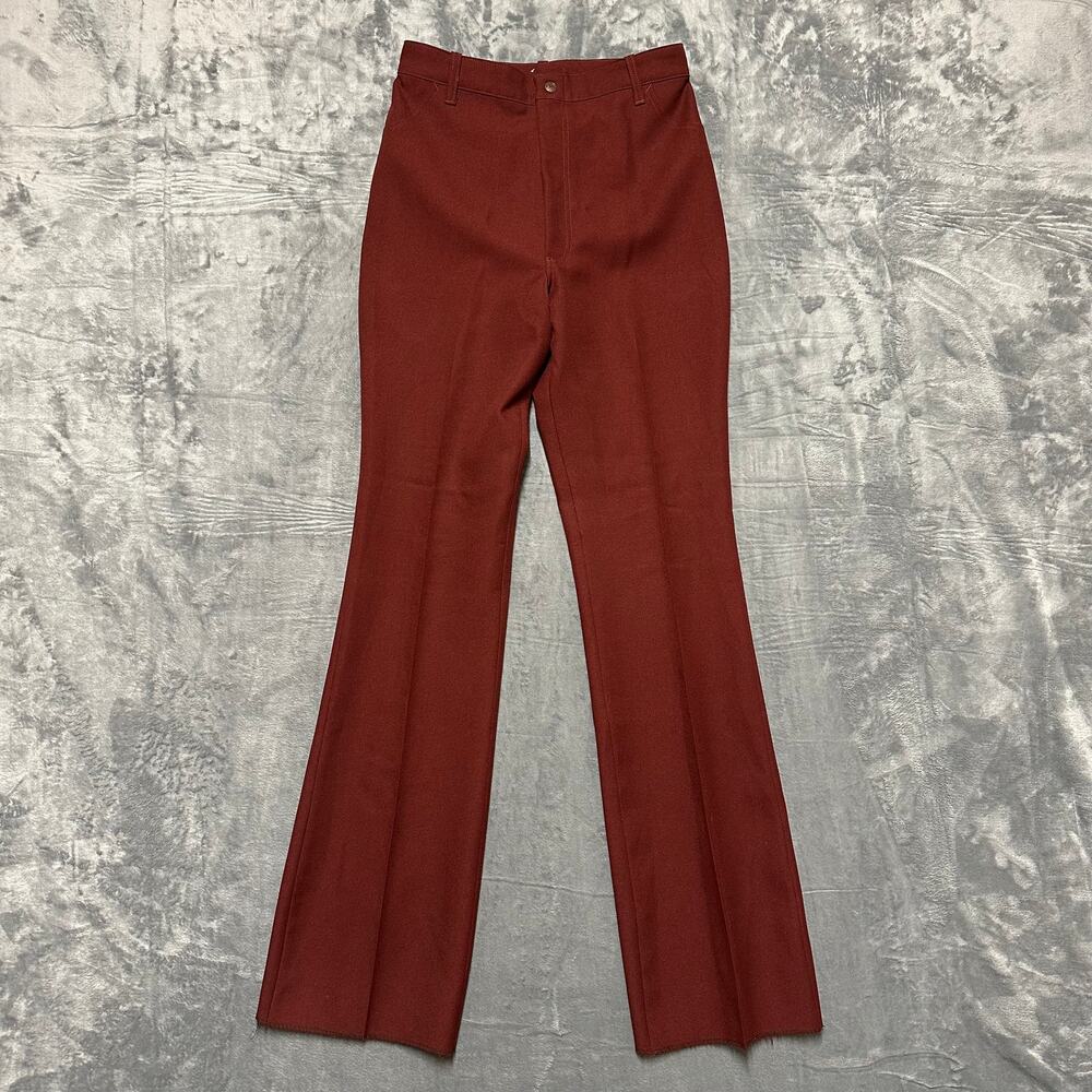 New Vintage Lady Dickson Jenkins Western‎ Flared Pants Womens Sz 30 Red Unhemmed